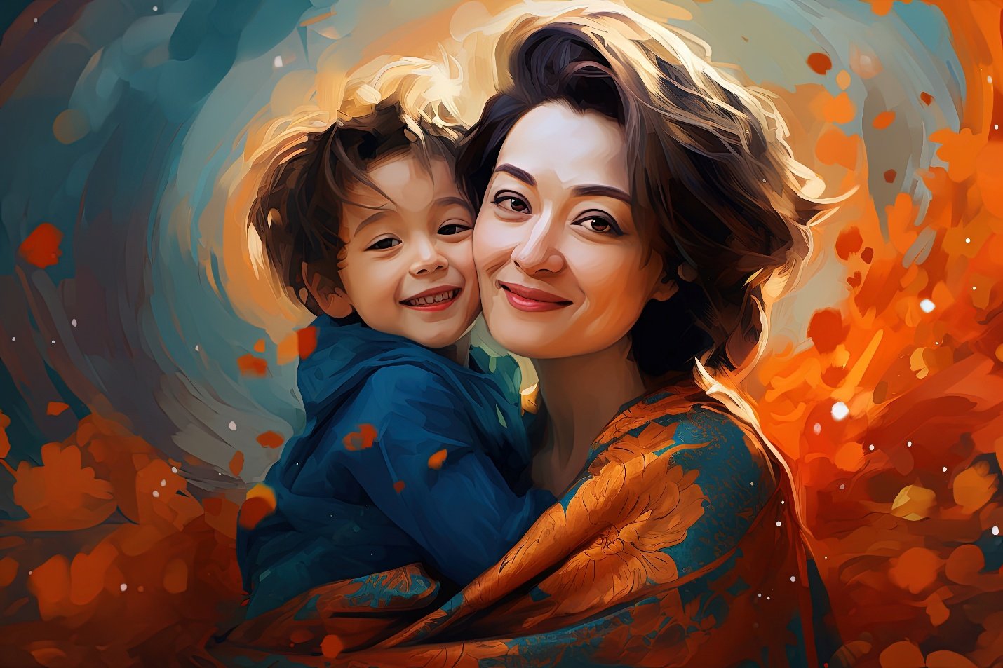 mother and son artistic styles