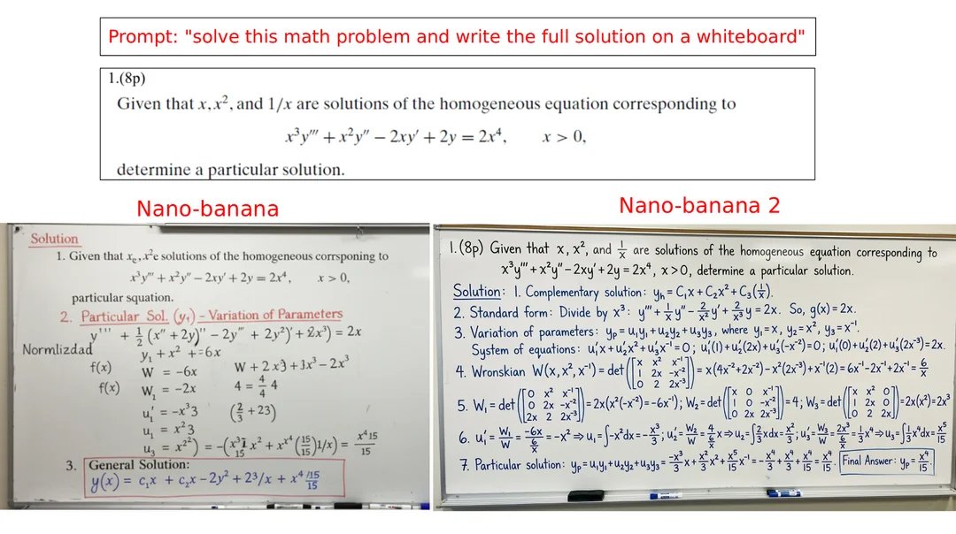 nano banana 1 vs 2 on math problem solving