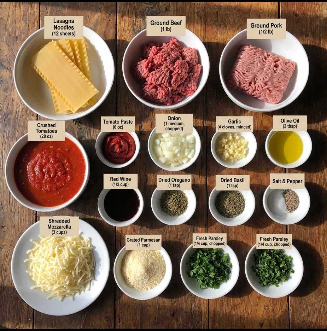 all the ingridents of one food