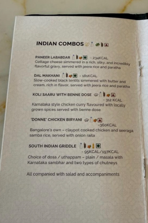 a restaurant menu