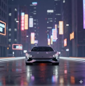 night city car shot with lights