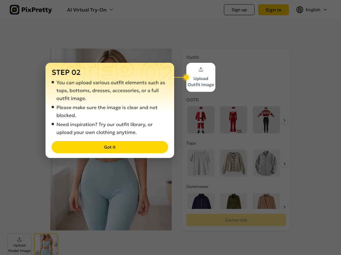 Weihnachtskleid KI Outfit hochladen
