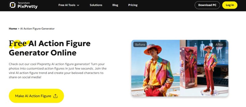 pixpretty ai action figure generator