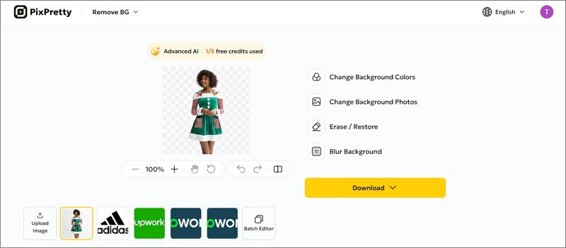 Alt" Pixpretty dress background remover"