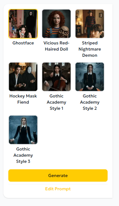 PixPretty generated Ghostface image example