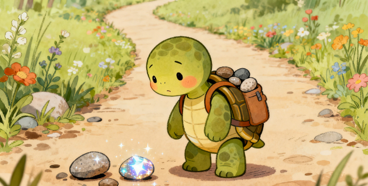a-turtle-collecting-shiny-rocks