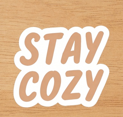text sticker that says ‘STAY COZY’