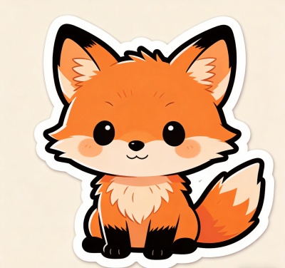 adorable baby fox sticker
