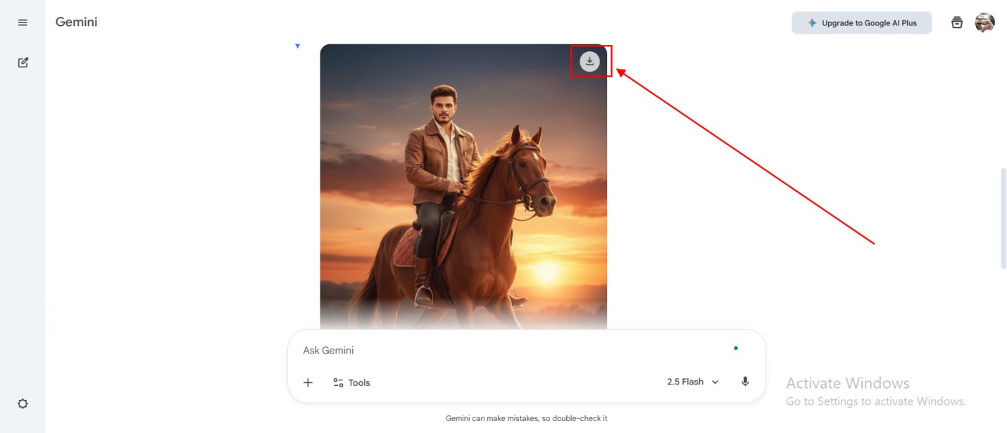 save ai image man riding horse