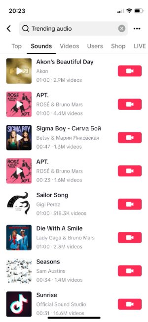 استخدم الموسيقى الرائجة على TikTok