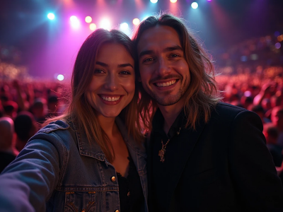 ein realistisches Selfie bei einem Live-Konzert