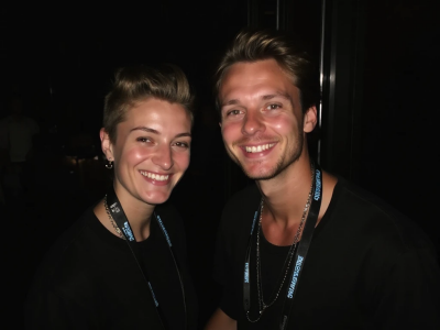 ein realistisches Backstage-Selfie