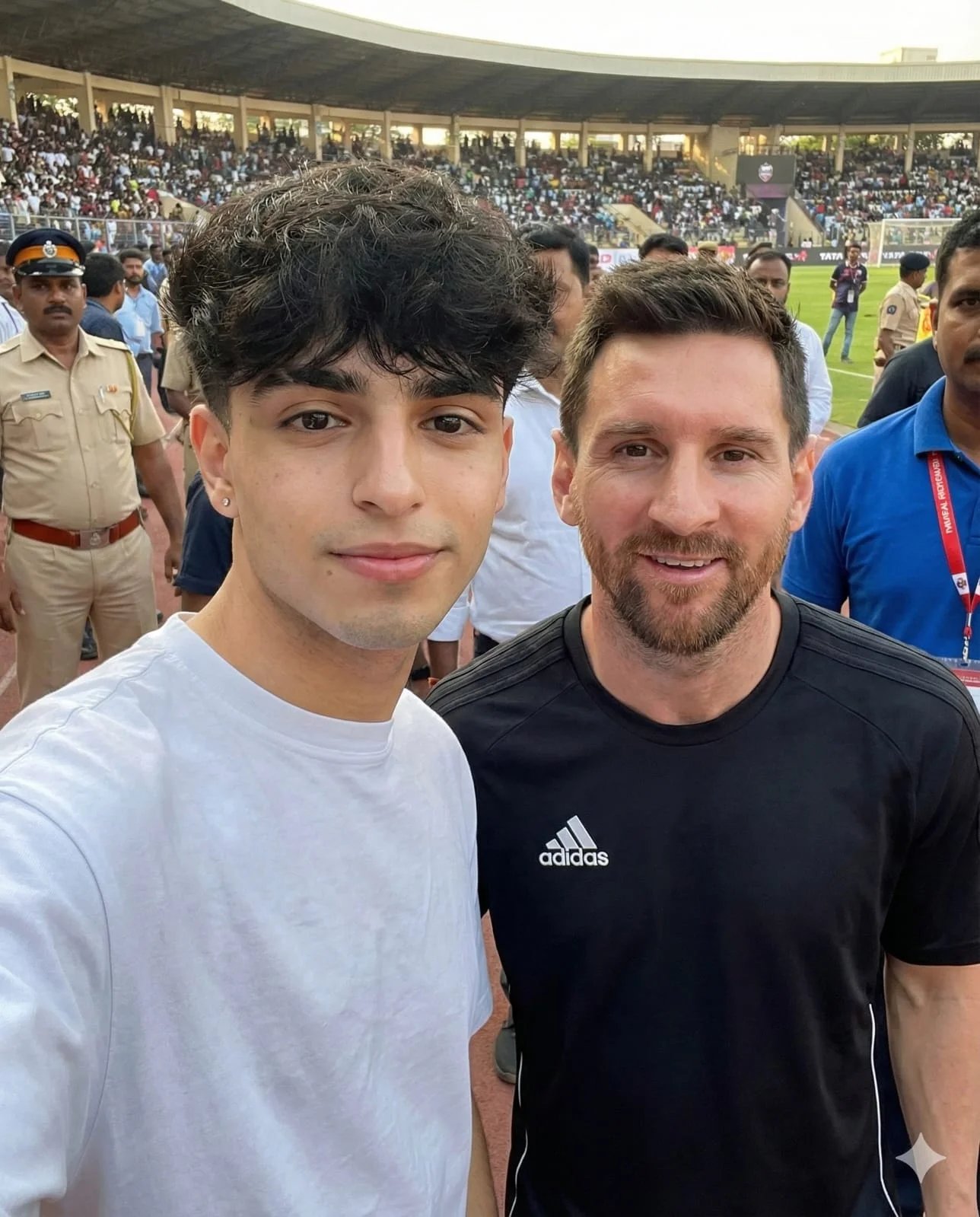 selfie with lionel messi at hyderabad stadium Crowd