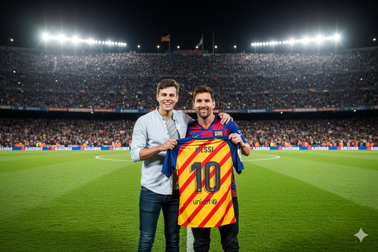 selfie with lionel messi at hyderabad stadium clothing