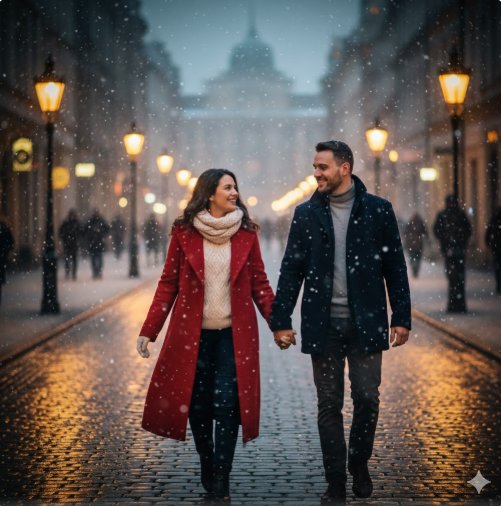 snowcovered urban love