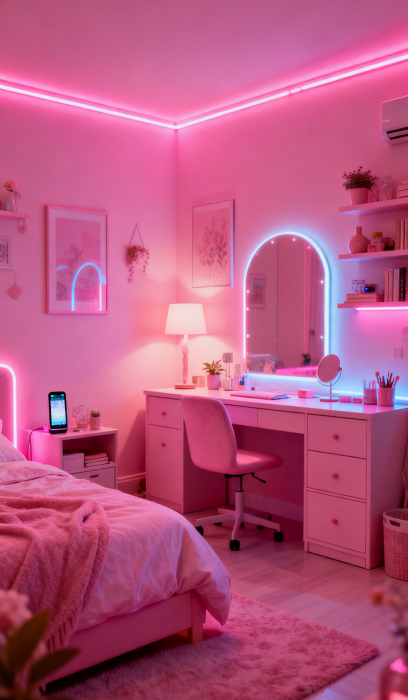 غرفة وردية جمالية