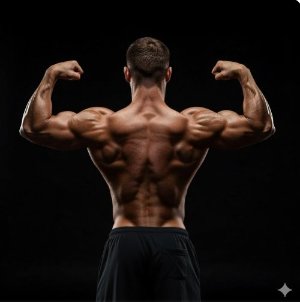 wet back pose with strong light