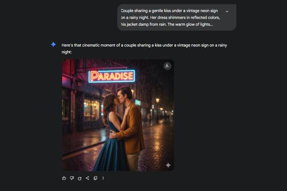 A boy whispers something sweet to his girlfriend