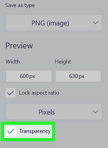 Tick mark the “Transparency” box.