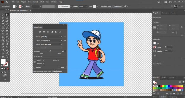 Open Image Trace Panel