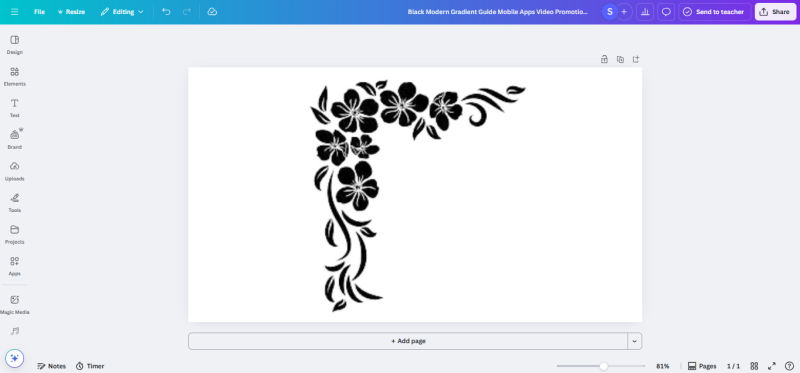 Canva image with checkered background automatically removed