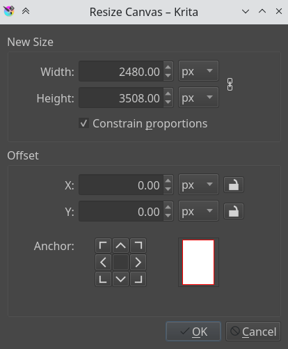 compress an image in krita