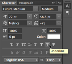 photoshop underline