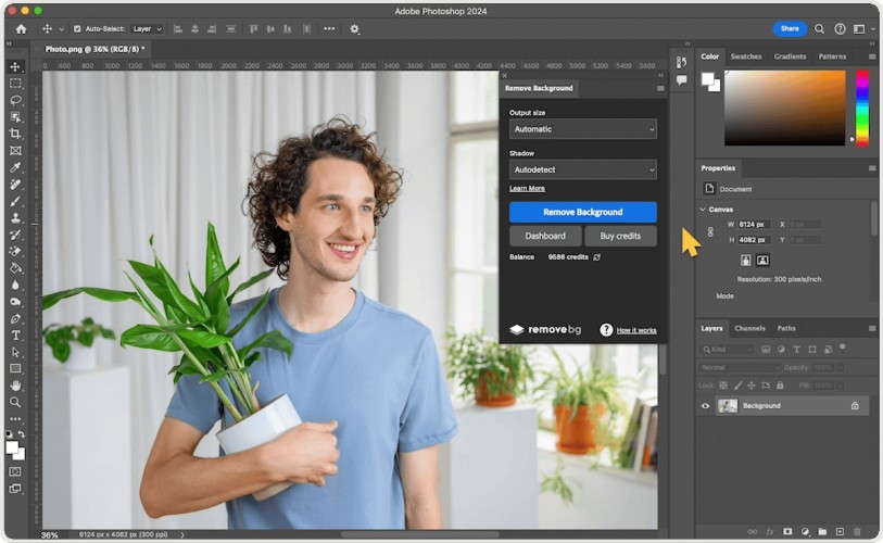 GIMP filters menu showing Remove Background option