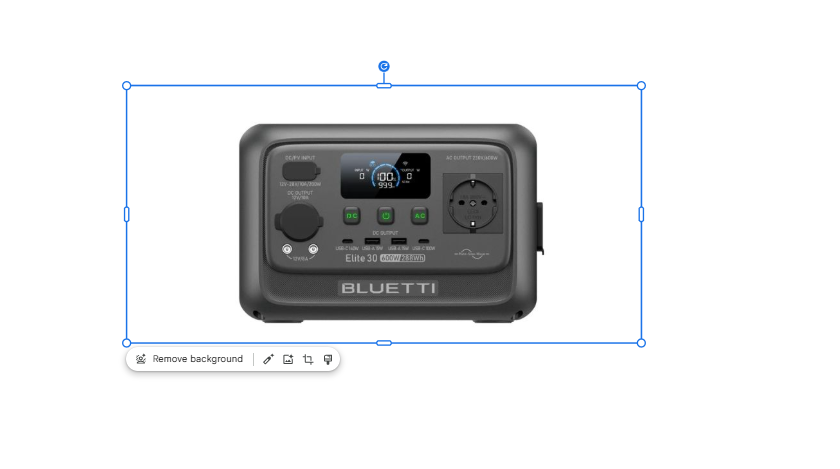 Adjusting transparent image position and size in Google Slides