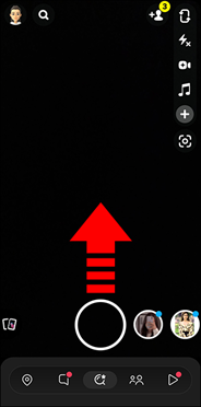 swipe up on the camera