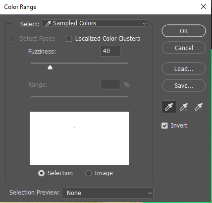 selection preview to black matte
