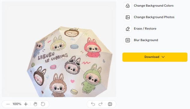 AI automatically removing background from image