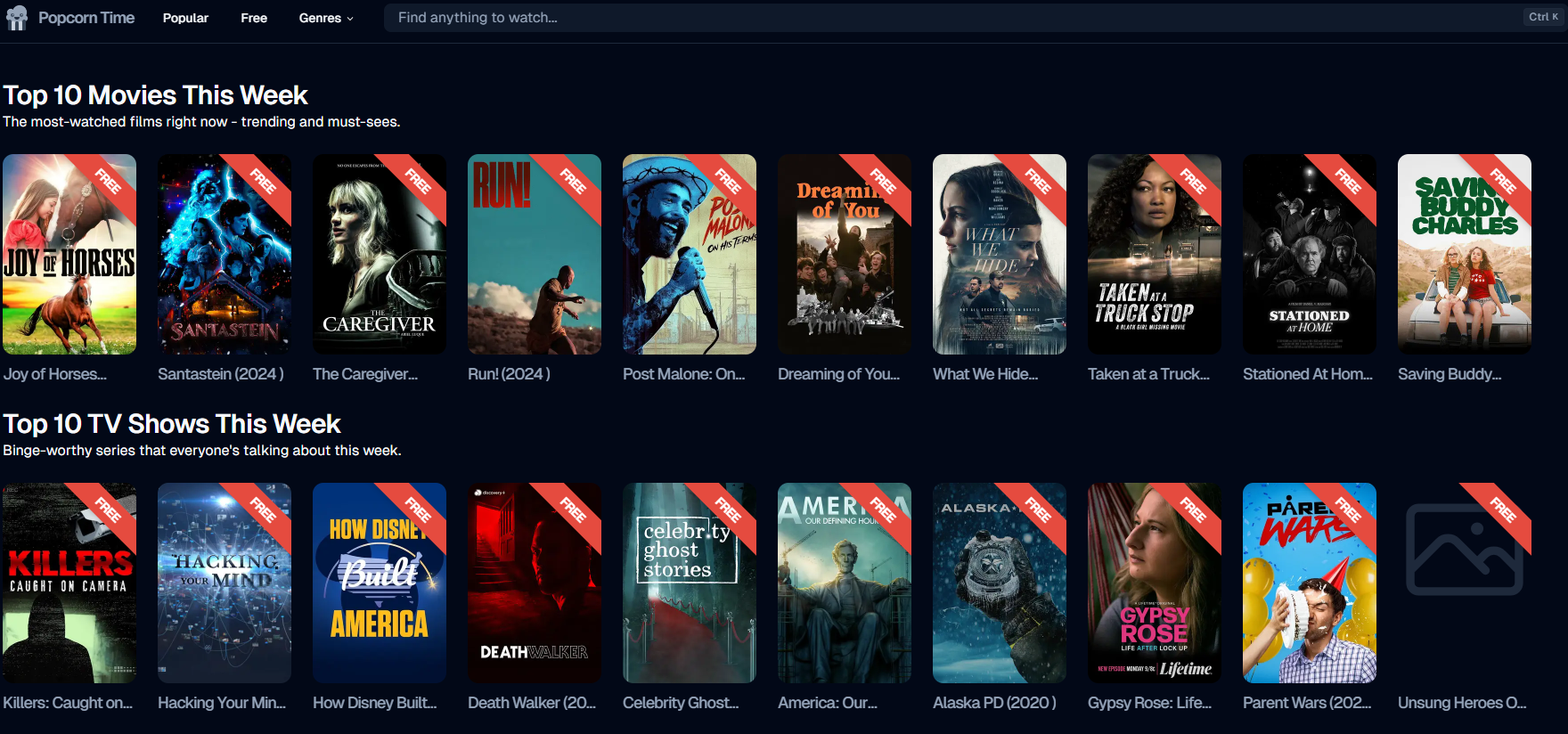 Popcorn Time online website