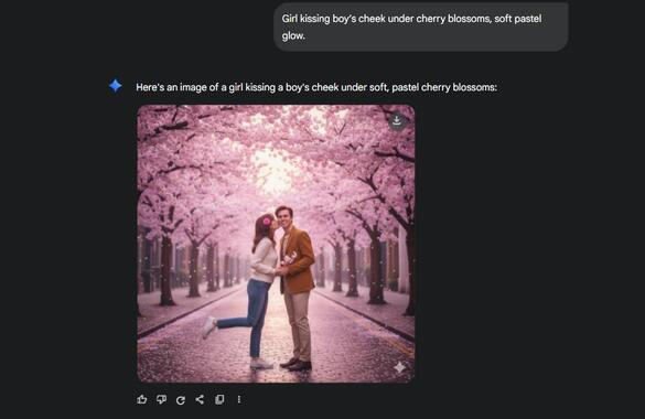 Girl kissing boy’s cheek