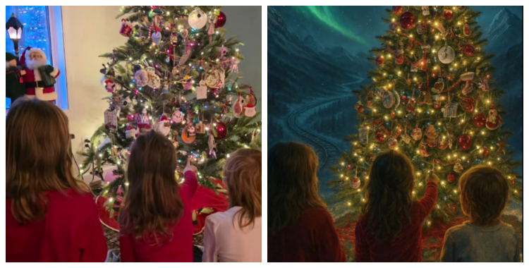 Polar Express-style portrait