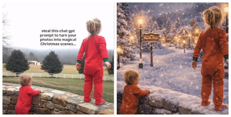 looking out at snowy forests