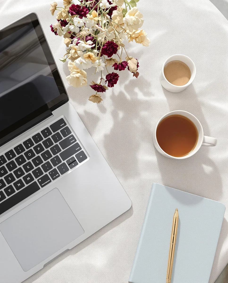 calm workspace with laptop