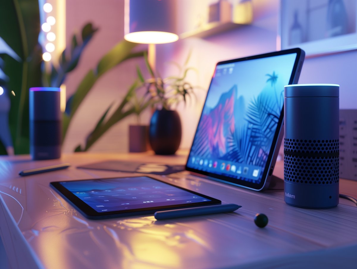 modern workspace with laptop