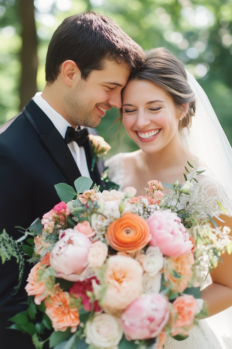 playful wedding photo