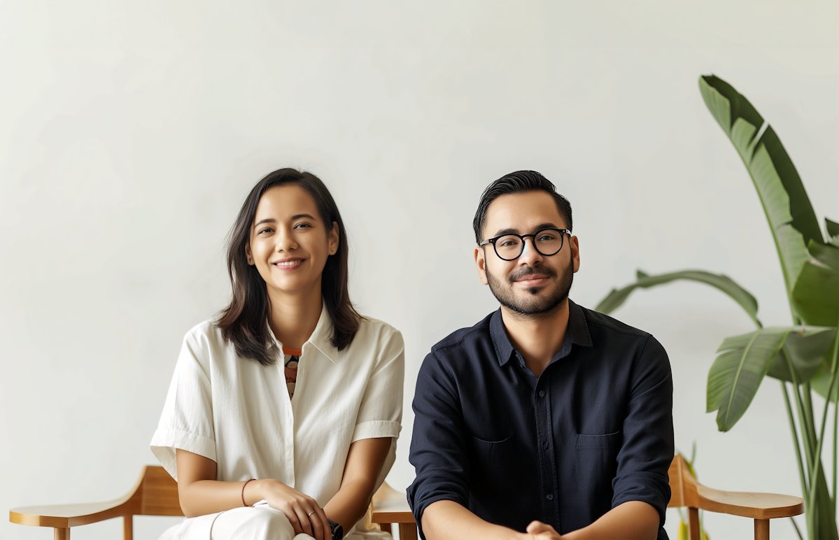 two individuals smiling