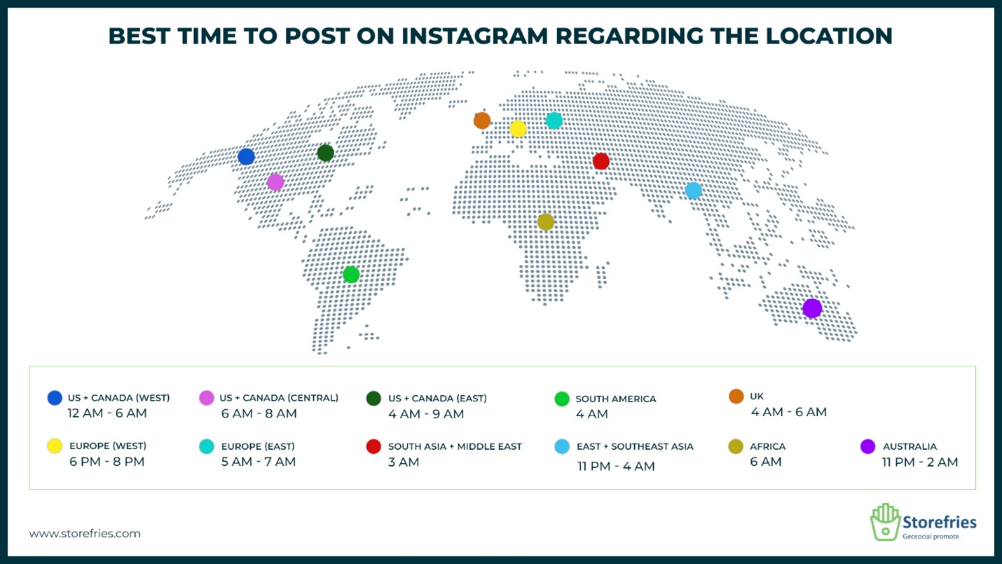 best time to post on Instagram on Wednesday globally