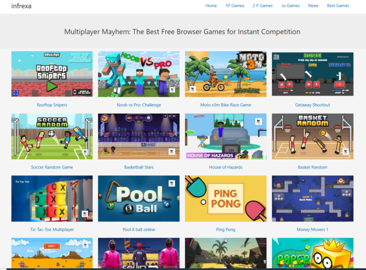 Infrexa browser games website