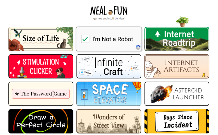 Neal.fun interactive games and experiments