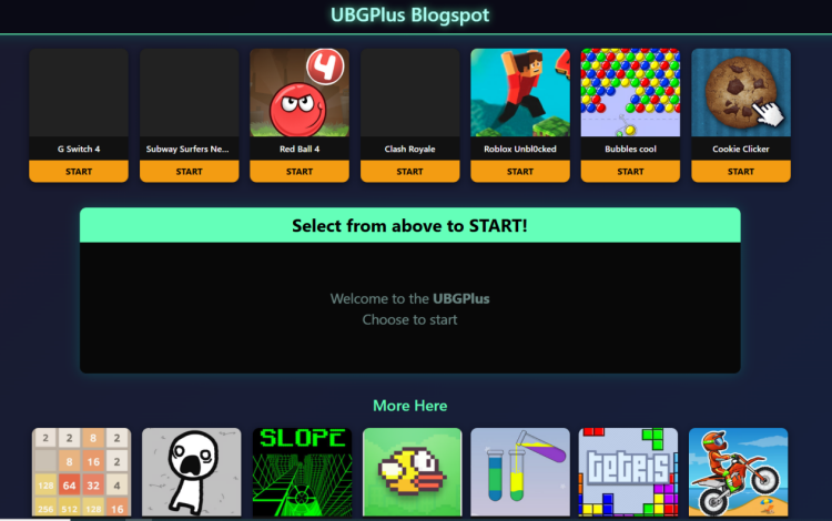 UBGPlus Blogspot unblocked games site