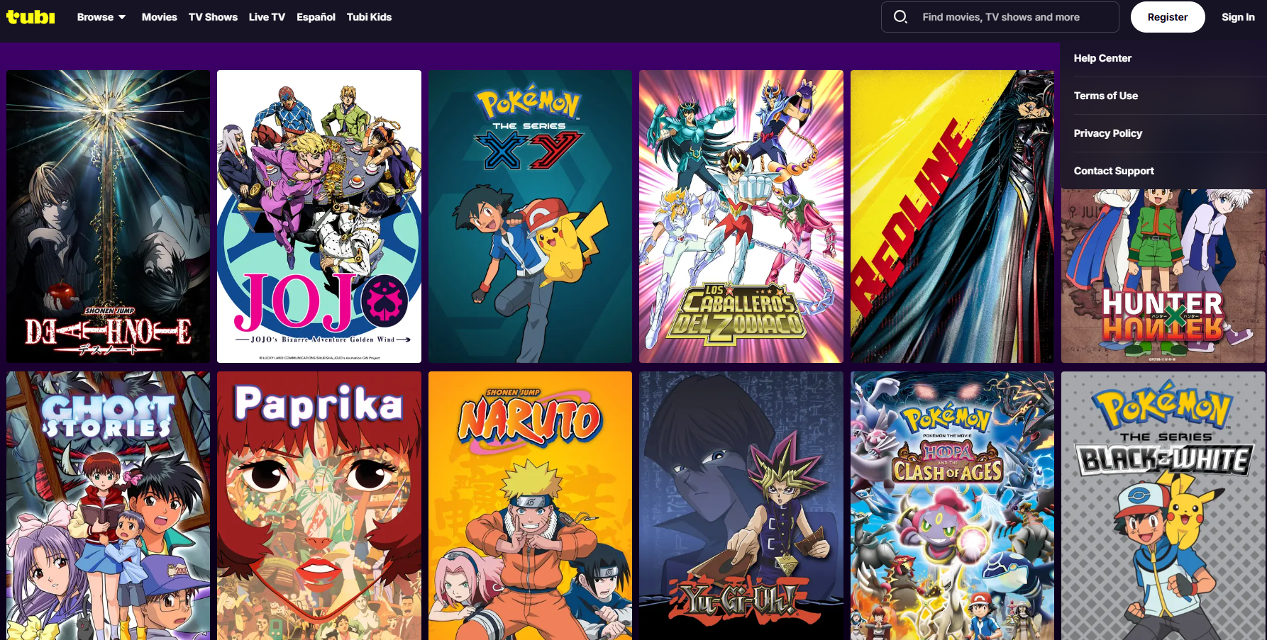 Tubi TV anime