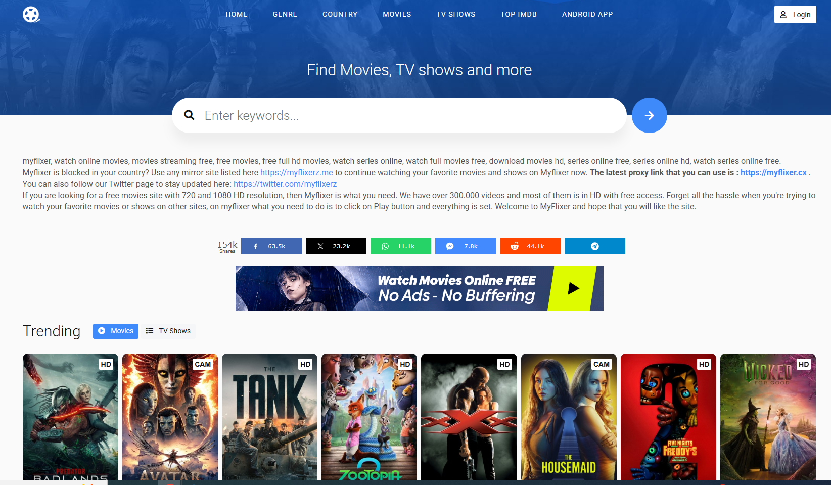 MyFlixer website