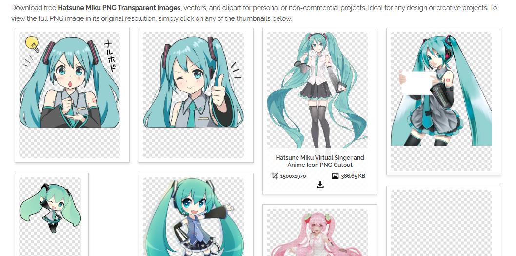 miku transparent background model