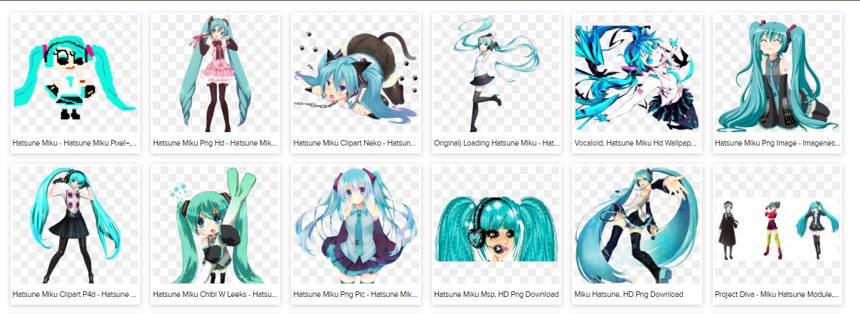 miku transparent background model