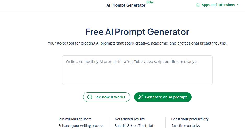 QuillBot AI Prompt Creator