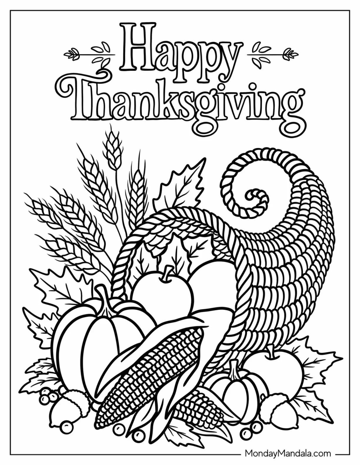thanksgiving coloring sheets